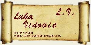 Luka Vidović vizit kartica